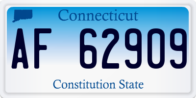 CT license plate AF62909