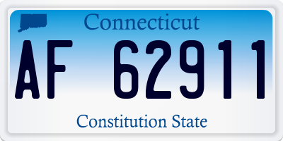 CT license plate AF62911