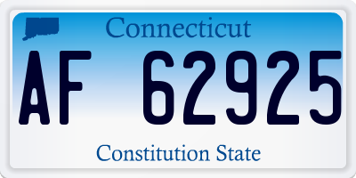 CT license plate AF62925