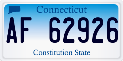 CT license plate AF62926