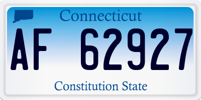 CT license plate AF62927