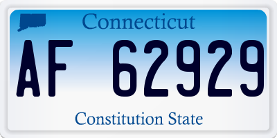 CT license plate AF62929