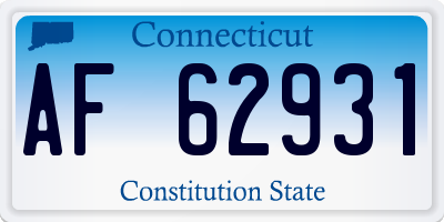 CT license plate AF62931