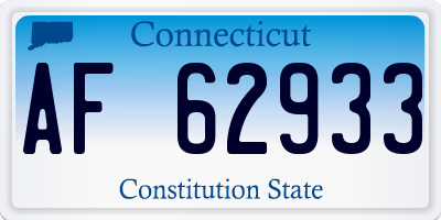 CT license plate AF62933
