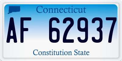 CT license plate AF62937