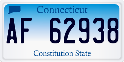 CT license plate AF62938