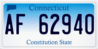 CT license plate AF62940
