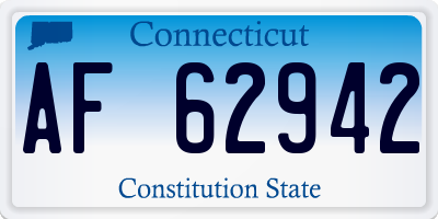 CT license plate AF62942