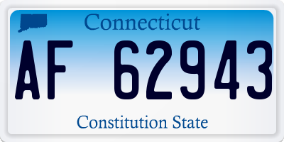 CT license plate AF62943