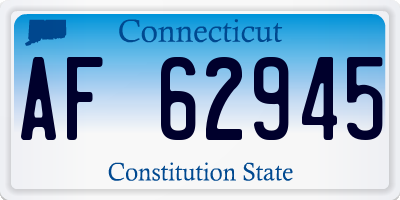 CT license plate AF62945