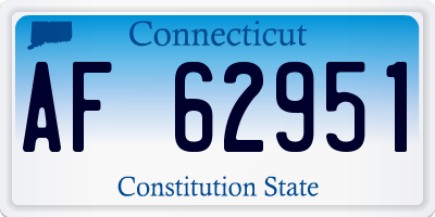 CT license plate AF62951