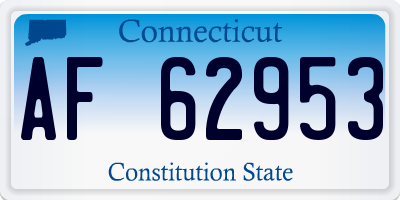 CT license plate AF62953