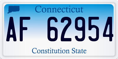 CT license plate AF62954