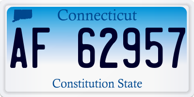 CT license plate AF62957
