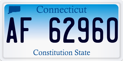 CT license plate AF62960