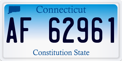 CT license plate AF62961