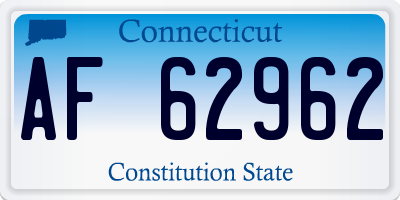 CT license plate AF62962