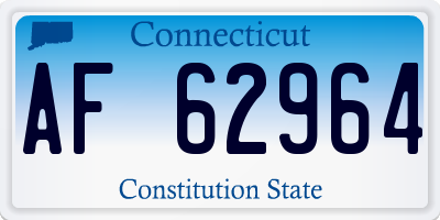CT license plate AF62964