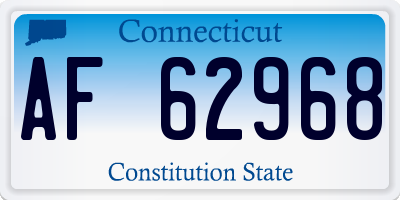 CT license plate AF62968