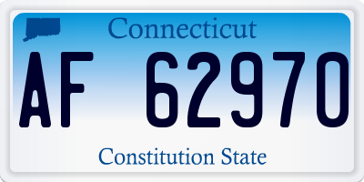 CT license plate AF62970
