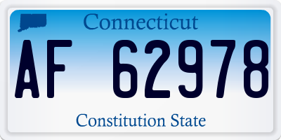 CT license plate AF62978