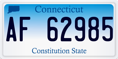 CT license plate AF62985
