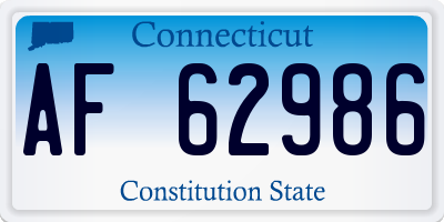 CT license plate AF62986