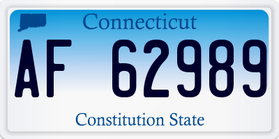 CT license plate AF62989