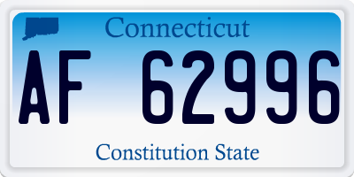 CT license plate AF62996