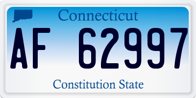 CT license plate AF62997