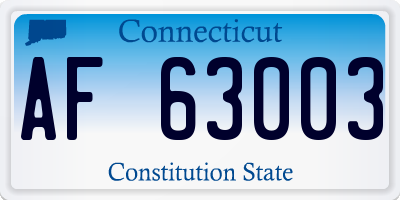 CT license plate AF63003
