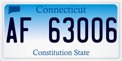 CT license plate AF63006