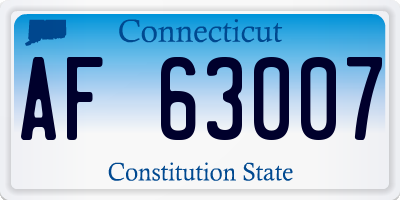 CT license plate AF63007