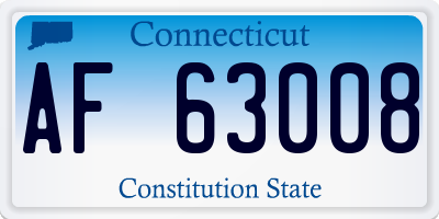 CT license plate AF63008