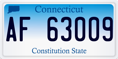 CT license plate AF63009