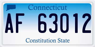 CT license plate AF63012