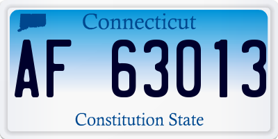CT license plate AF63013