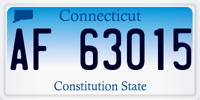 CT license plate AF63015