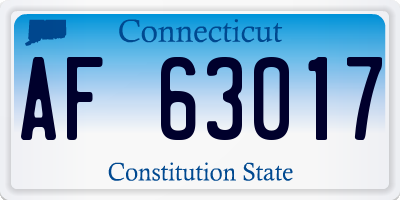 CT license plate AF63017