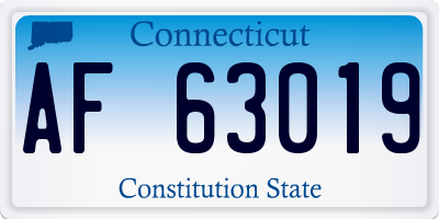 CT license plate AF63019