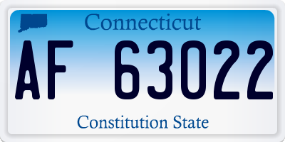 CT license plate AF63022