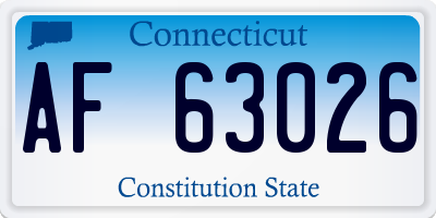 CT license plate AF63026
