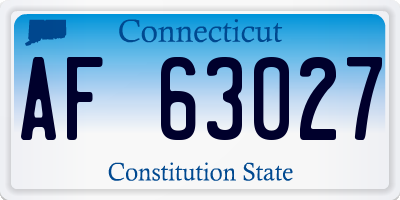 CT license plate AF63027