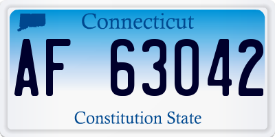 CT license plate AF63042