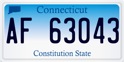 CT license plate AF63043