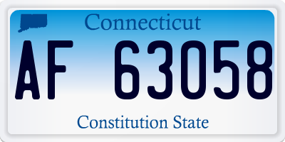 CT license plate AF63058