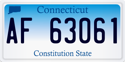 CT license plate AF63061