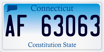 CT license plate AF63063