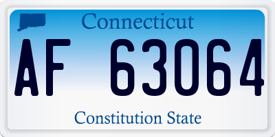 CT license plate AF63064