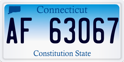 CT license plate AF63067